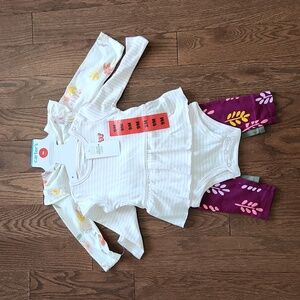 Carter's Girls Outfits - BNWT - Striped, Butterfly & Flowers Design - 9 Months